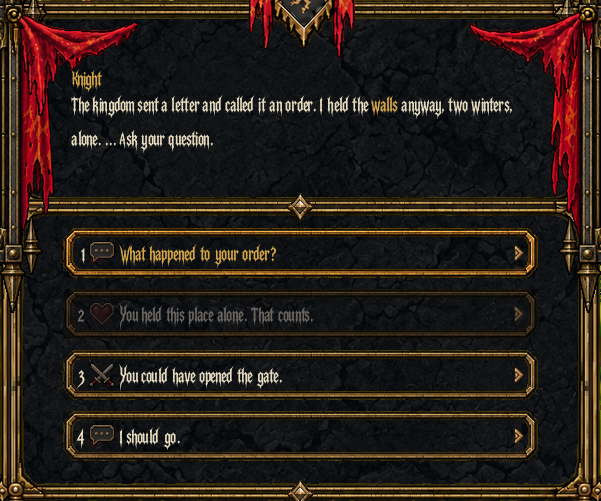 Dystopian Canticle in the dialogue box